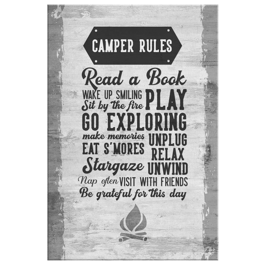 "Camper Rules" Premium Canvas
