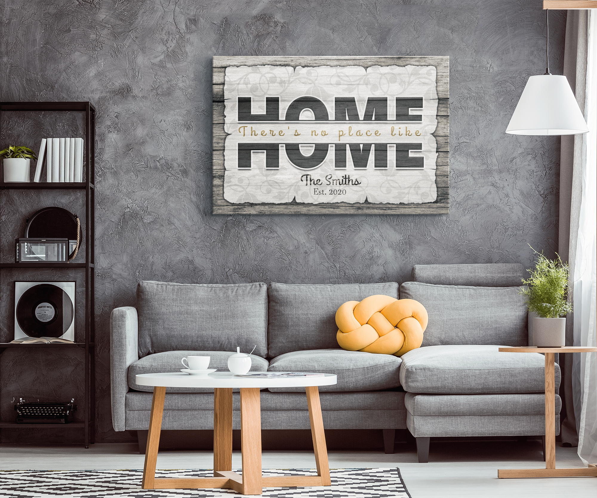 Personalized "There's No Place Like Home" Premium Canvas Wall Art