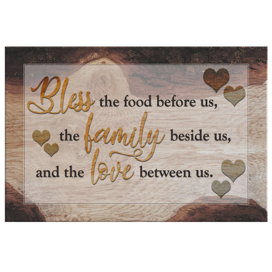 "Food, Family, Love" Premium Rustic Canvas