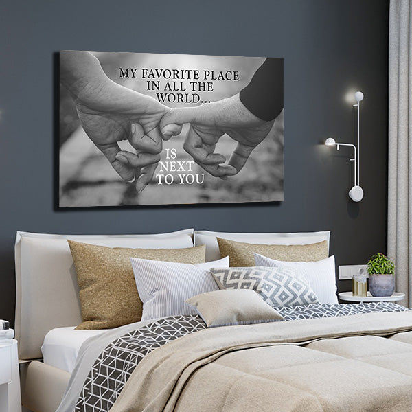 "My Favorite Place in the Whole World is Next to You" photographic wall art canvas print