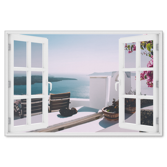 "Island Villa Window View" Premium Canvas