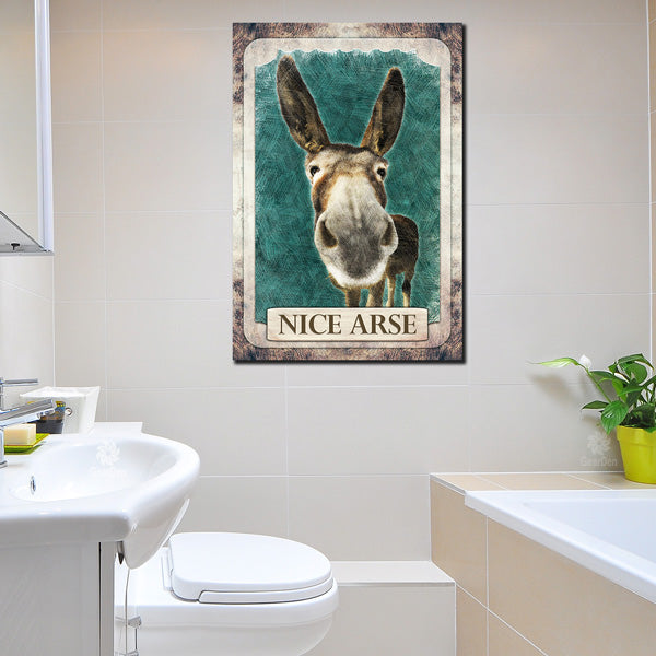 "Donkey - Nice Arse" Bathroom Premium Canvas Wall Art