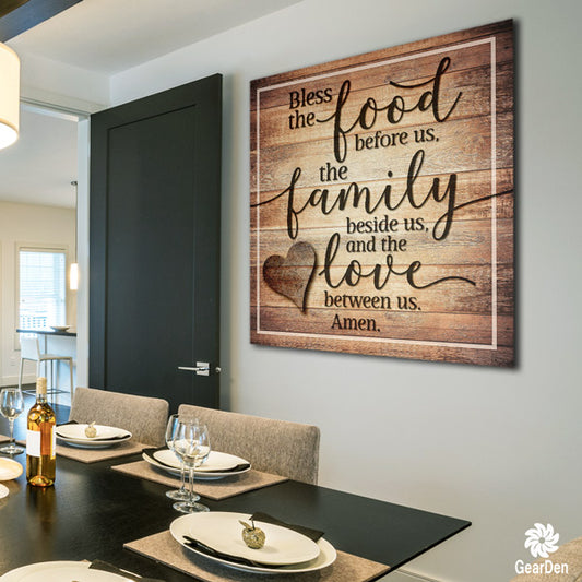 "Food, Family, Love" Premium Canvas