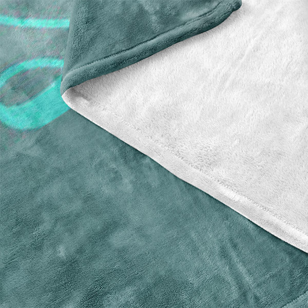 "Personalized Family Name" Premium Teal Fleece Blanket
