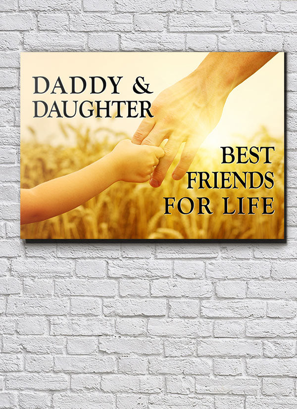 "Daddy And Daughter" Sunset Premium Canvas