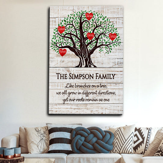 Personalized "Family Tree - Roots As One" Premium Canvas