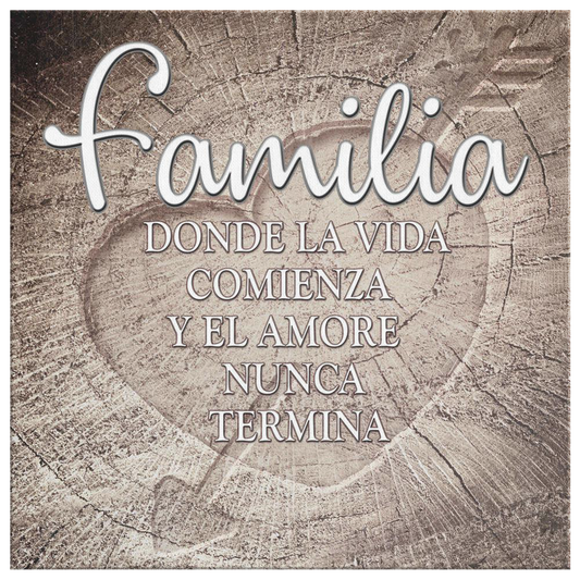 "Familia - Donde La Vida Comienza" Premium Canvas