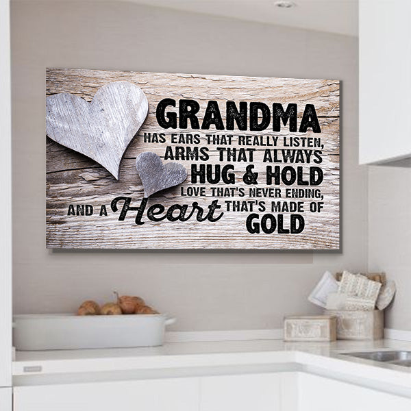"Grandma Has heart" love grandma Premium Canvas