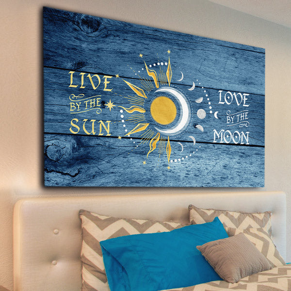 "Live By The Sun, Love By The Moon" Premium Rustic Canvas Wall Art