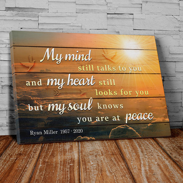 Personalized "My Soul Knows You Are At Peace" Memorial Premium Canvas