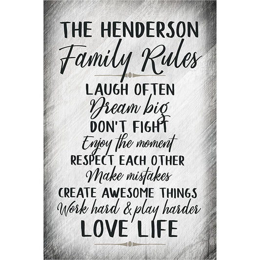 Personalized "Family Rules.." Premium Canvas