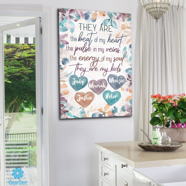 Personalized "They Are The Beat Of My Heart" Premium Canvas