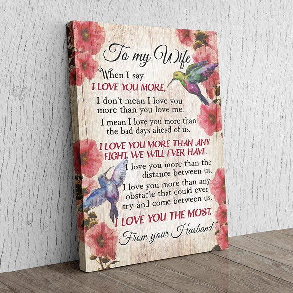 "To My Wife - I Love You More" Premium Canvas Wall Art