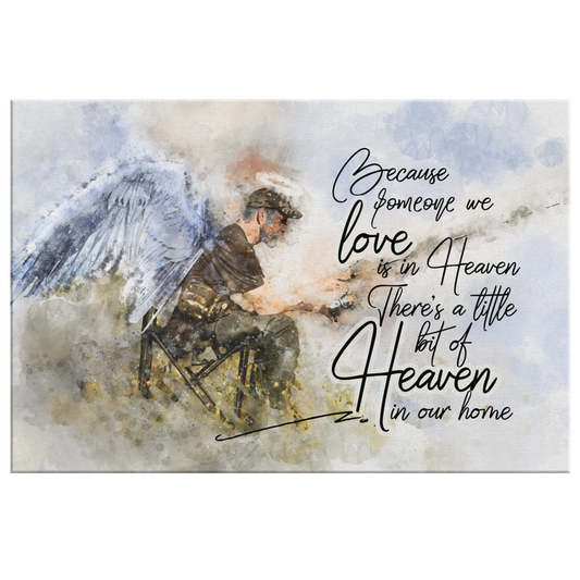 Fisherman Memorial Art - "Someone We Love Is In Heaven" Premium Canvas