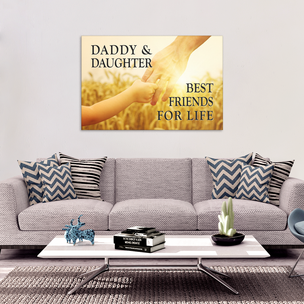 "Daddy And Daughter" Sunset Premium Canvas