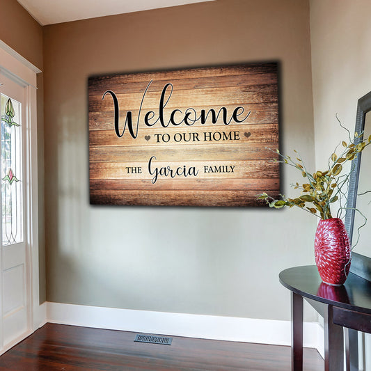 Personalized "Welcome To Our Home" Premium Canvas