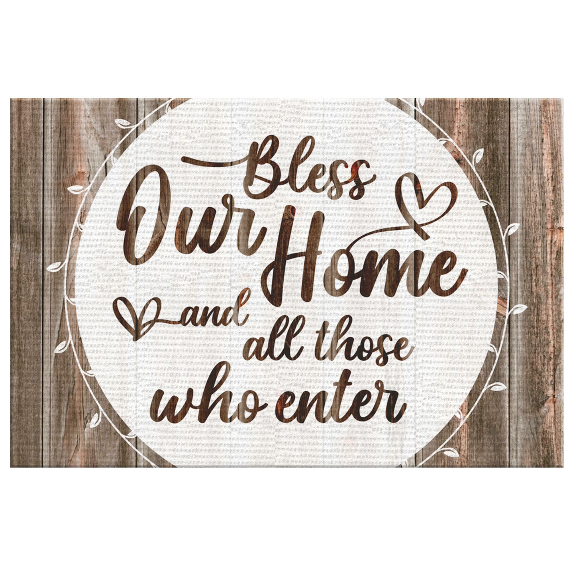 "Bless Our Home And All Who Enter" Premium Canvas Wall Art