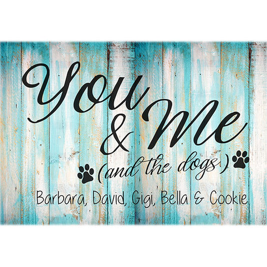 Personalized "You & Me And The Dogs" Premium Canvas