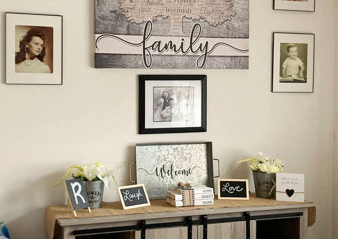 family wall gallery of pictures - real homes with decor tips