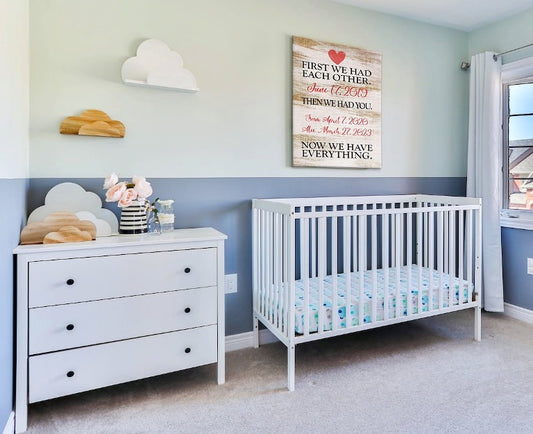 nursery wall decor customized with baby's name and birthdate
