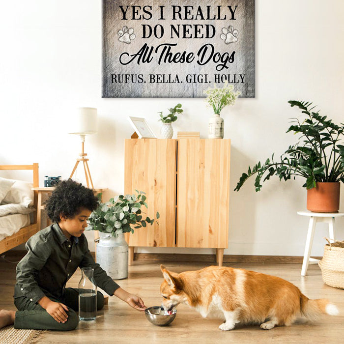 child feeding a dog - pet wall art and storage - GearDen