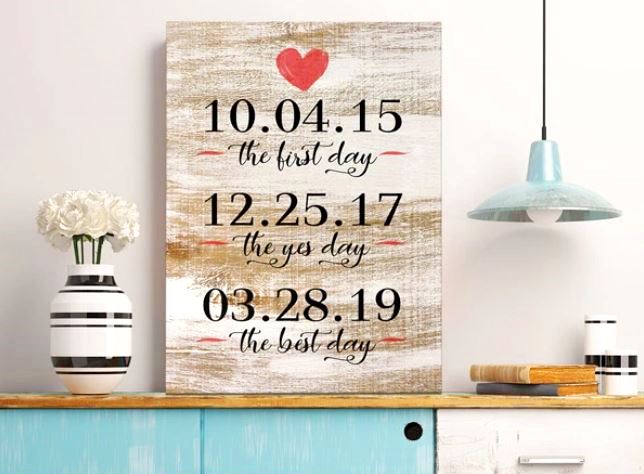 personalized date wall art
