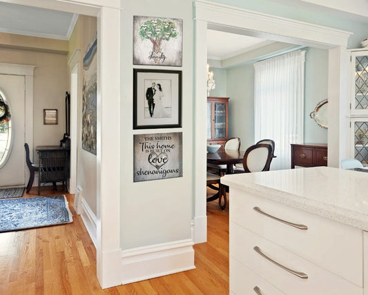 wall pictures on skinny wall - unexpected places to hang wall art