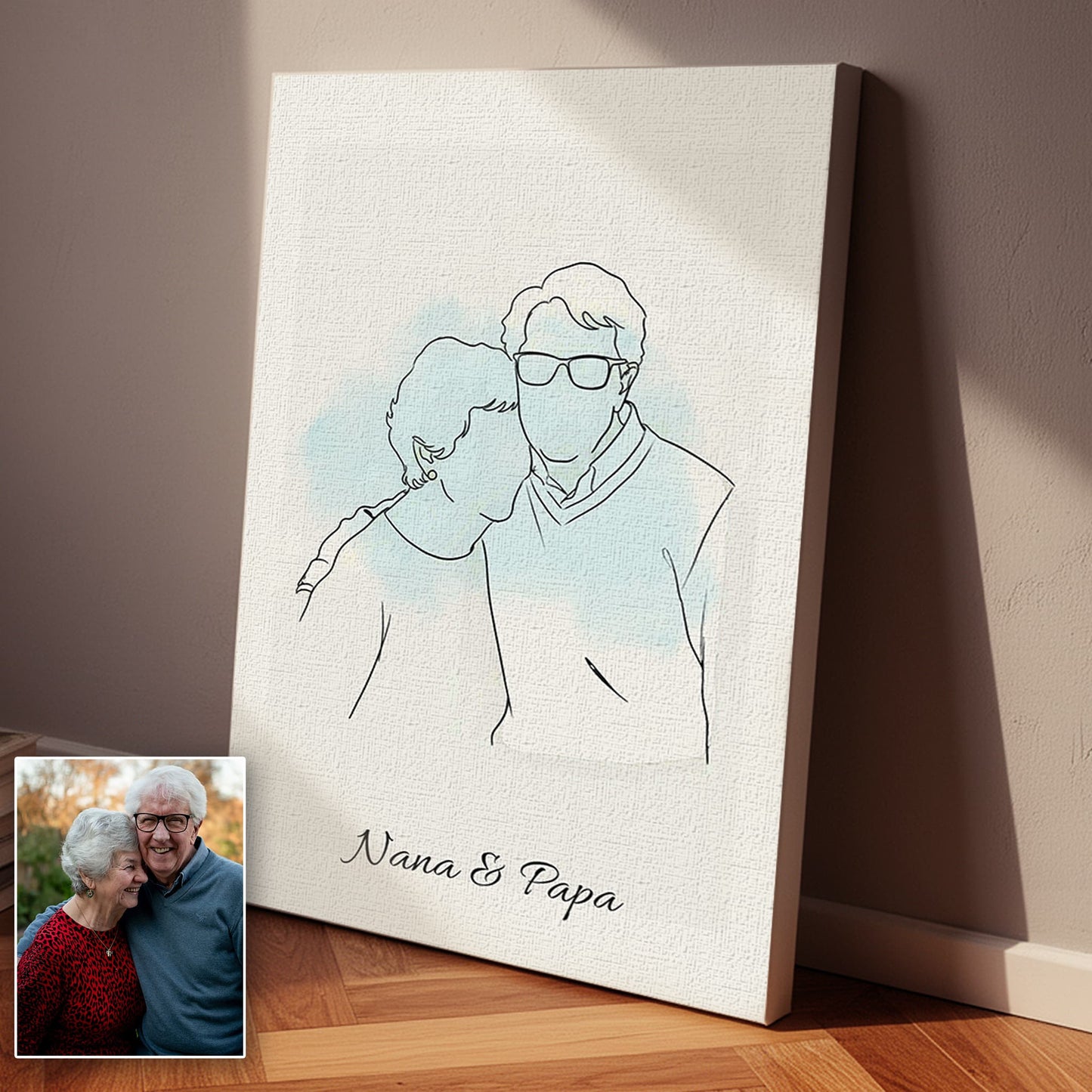 Personalized Family Line Art Premium Canvas – Custom From Your Photo