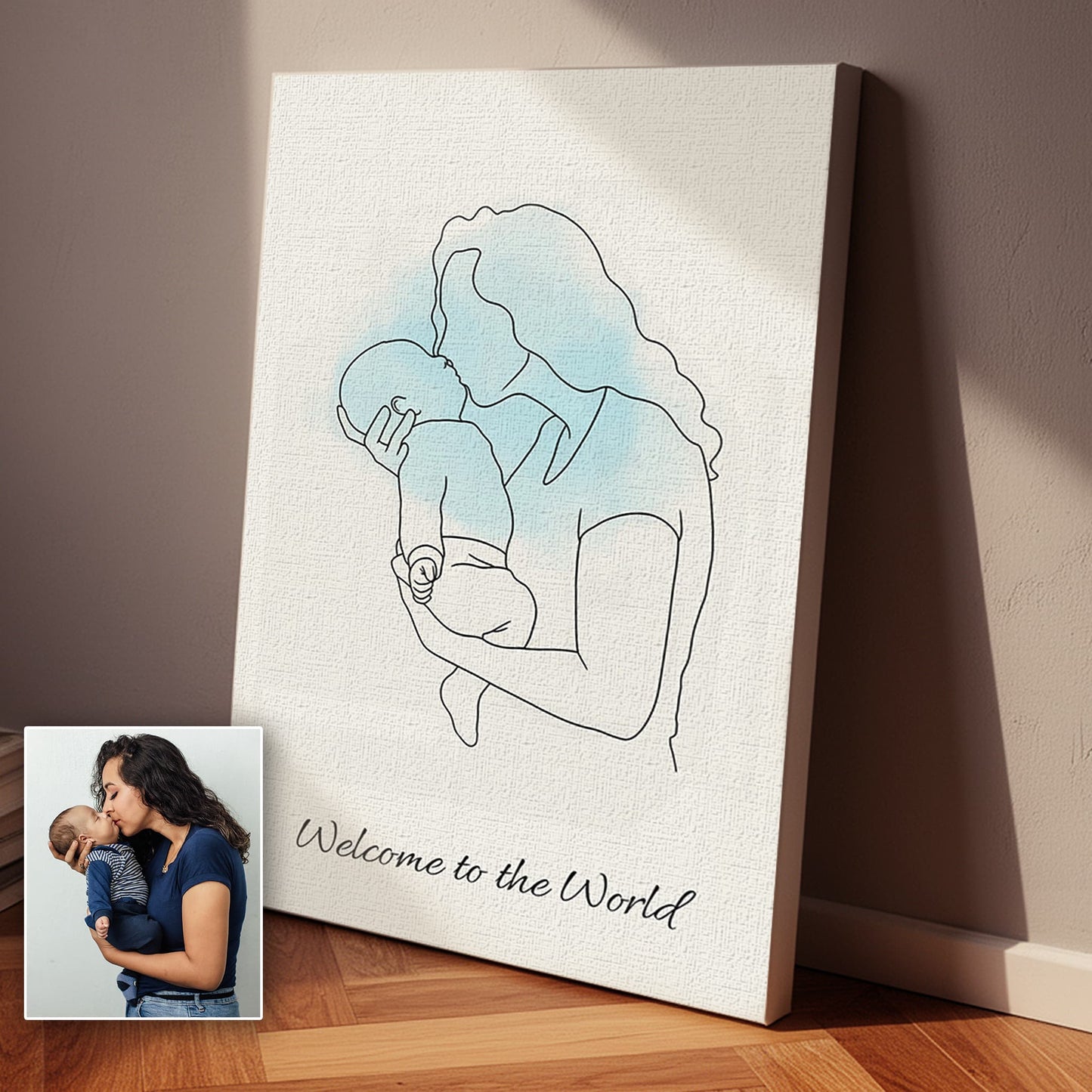 Personalized Family Line Art Premium Canvas – Custom From Your Photo