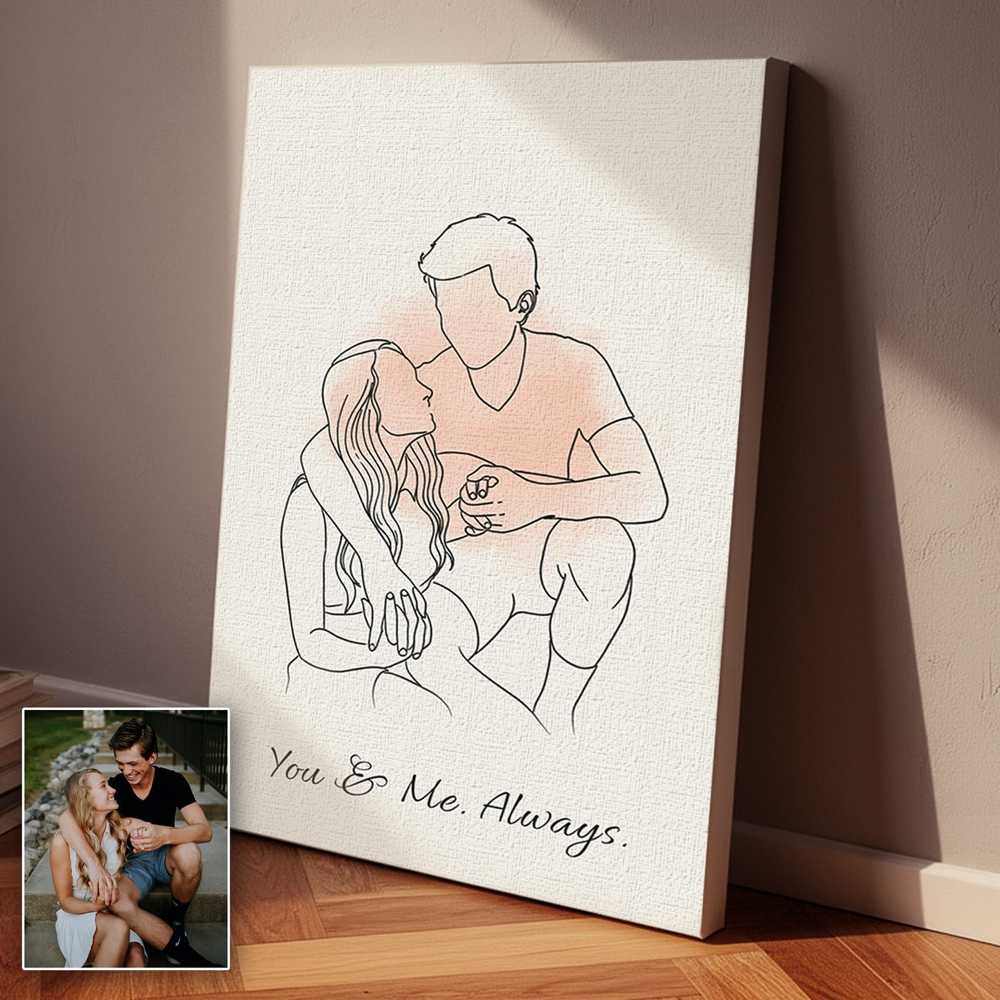 Personalized Family Line Art Premium Canvas – Custom From Your Photo
