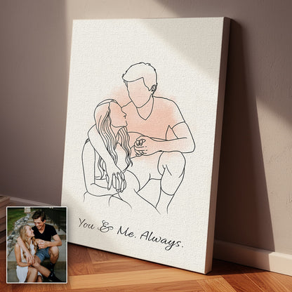 Personalized Family Line Art Premium Canvas – Custom From Your Photo