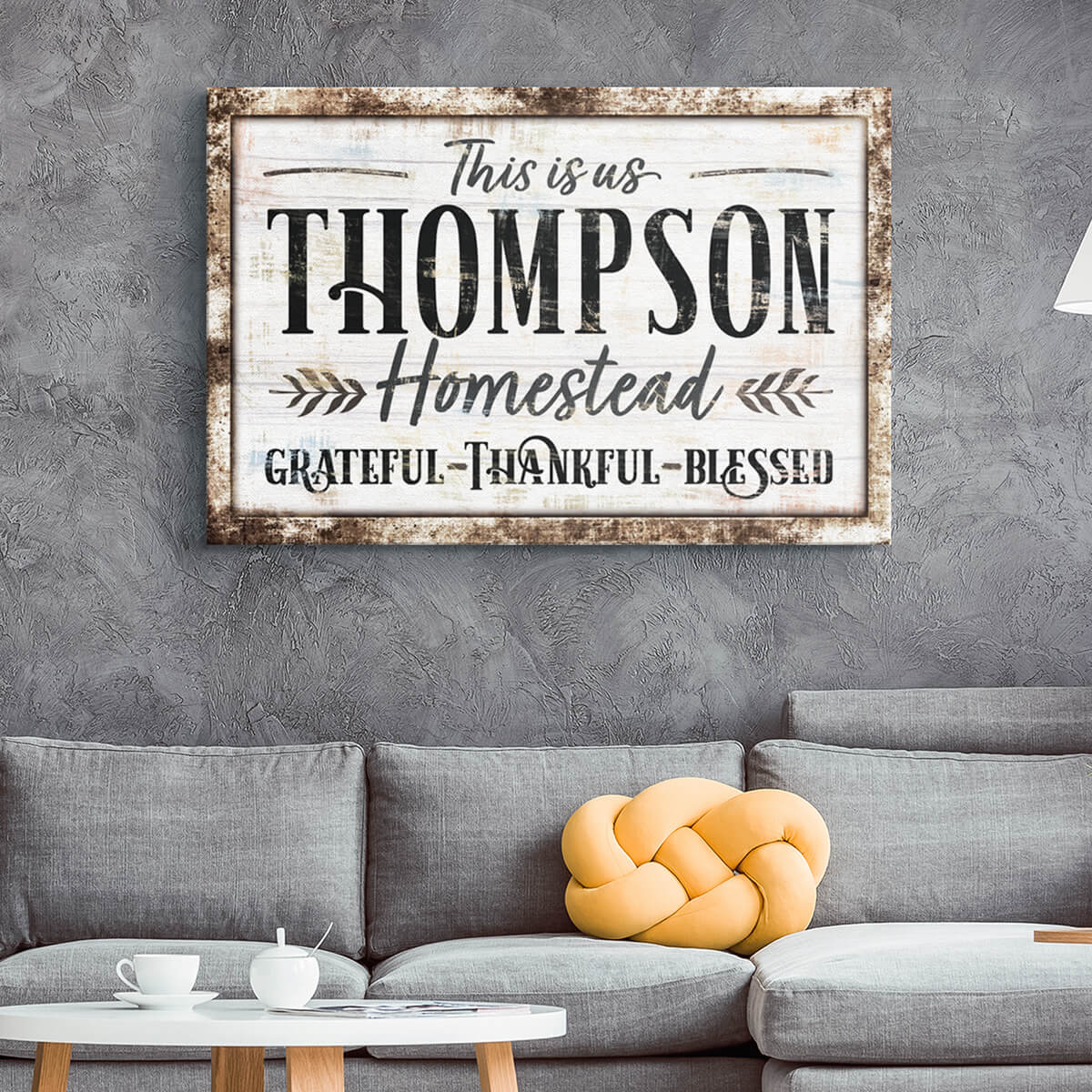 Personalized "This Is Us - Grateful, Thankful, Blessed" Premium Canvas