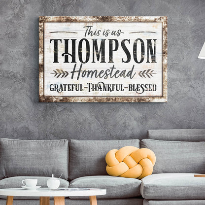 Personalized "This Is Us - Grateful, Thankful, Blessed" Premium Canvas