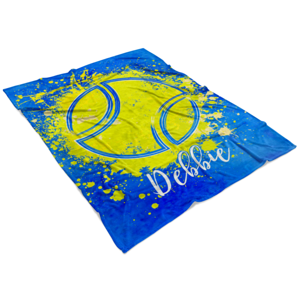 Personalized "Tennis Ball Splash" Premium Fleece Blanket