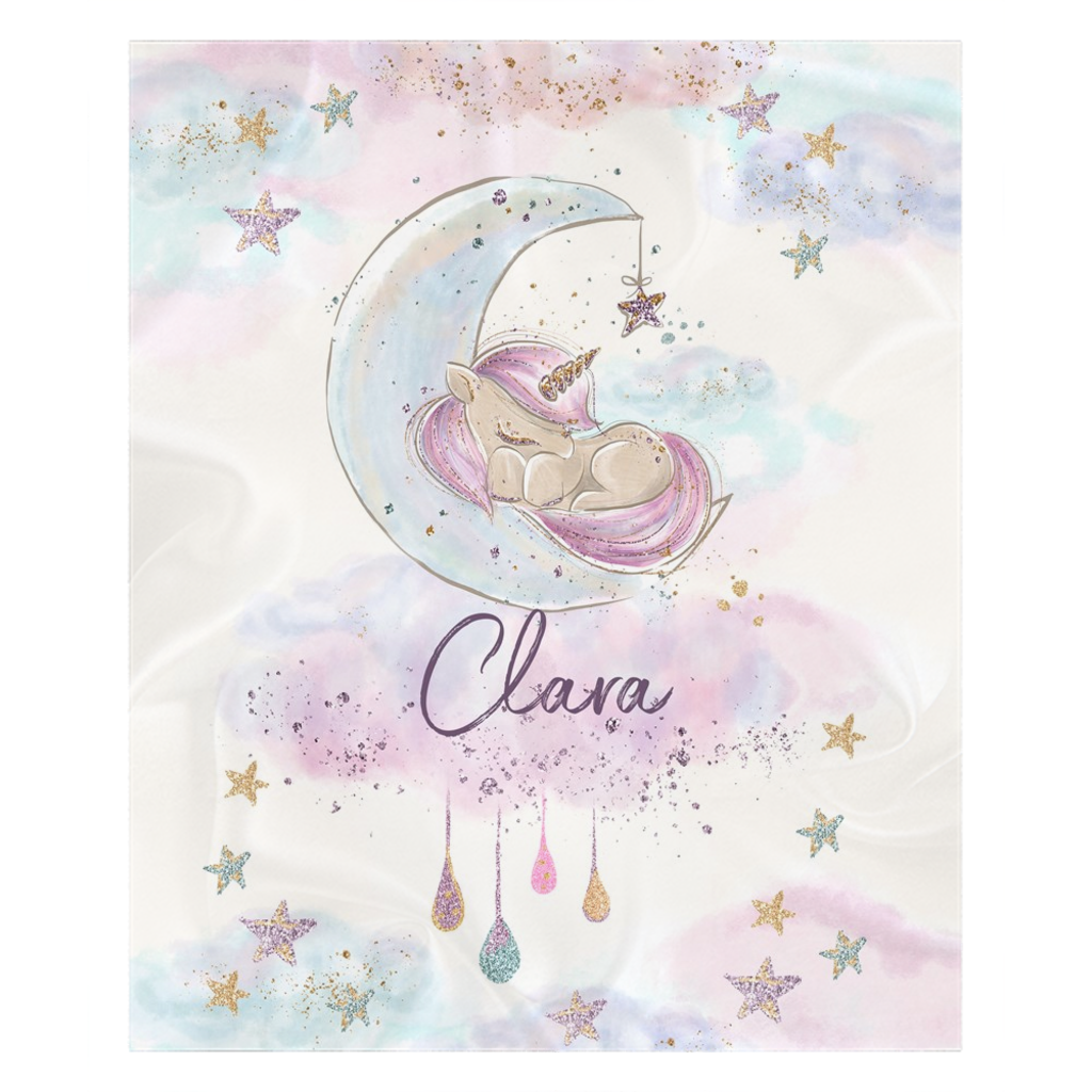 Personalized Name Premium Unicorn Blanket