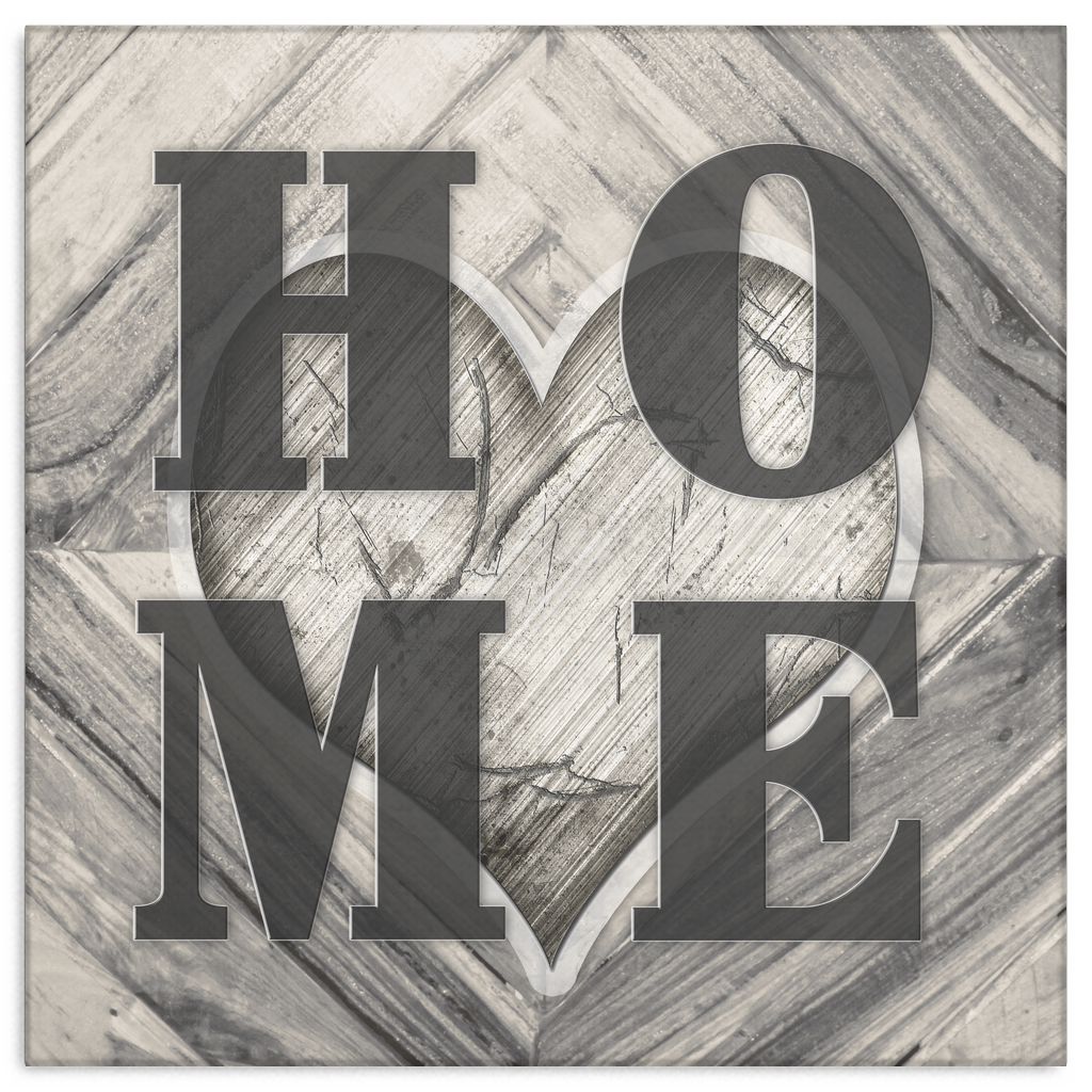 "HOME" Heart Design Premium Square Canvas