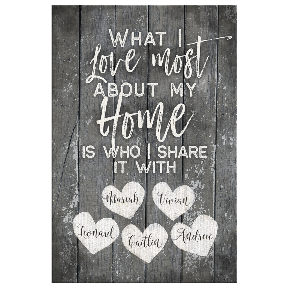 Personalized &quot;What I Love Most About My Home&quot; Premium Canvas