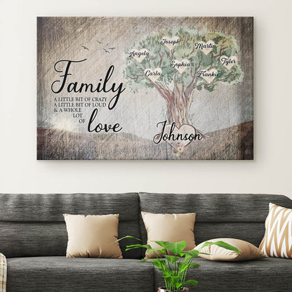 Personalized "Family Tree - Whole Lot of Love" Premium Canvas