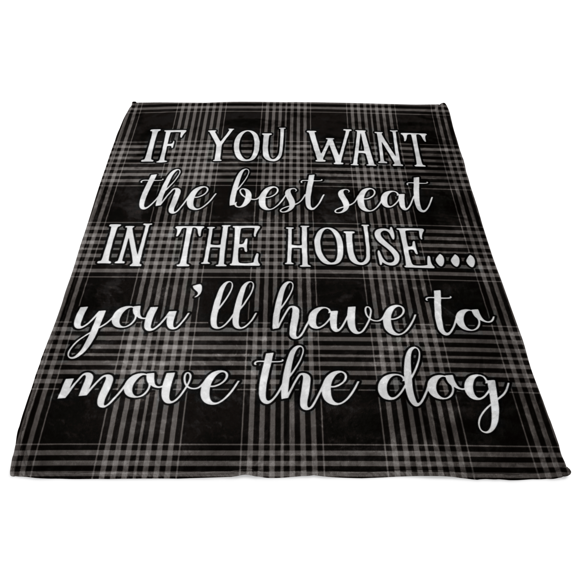 "Best Seat in the House - Move The Dog" Premium Fleece Blanket