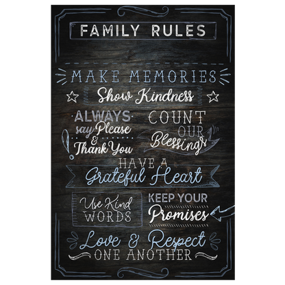Personalized "Family Rules...Love & Respect One Another" Premium Canvas
