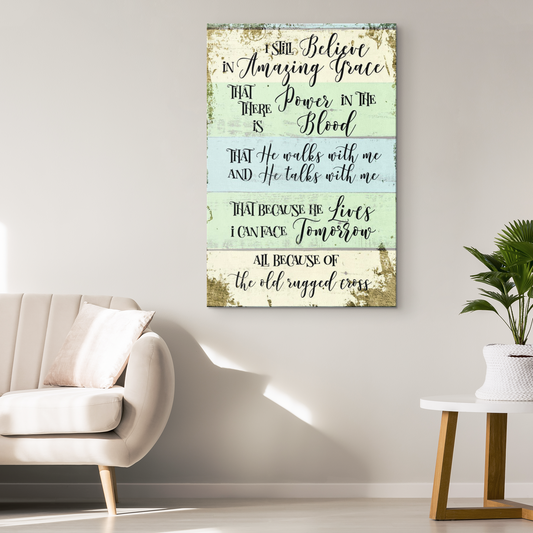 "Amazing Grace - Old Rugged Cross" Premium Canvas