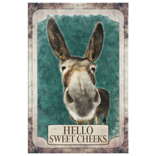 "Hello Sweet Cheeks" Bathroom Premium Canvas