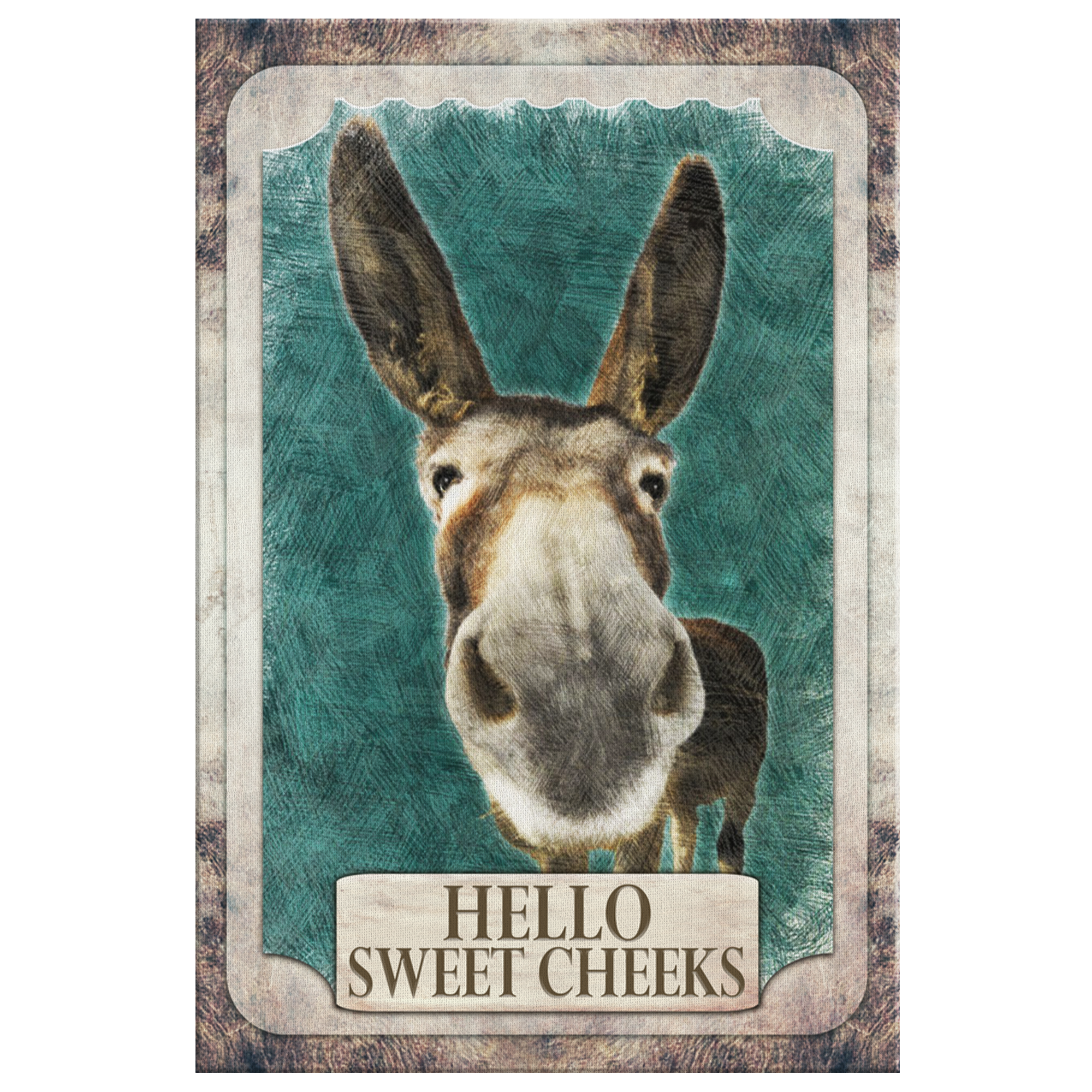 "Hello Sweet Cheeks" Bathroom Premium Canvas Wall Art