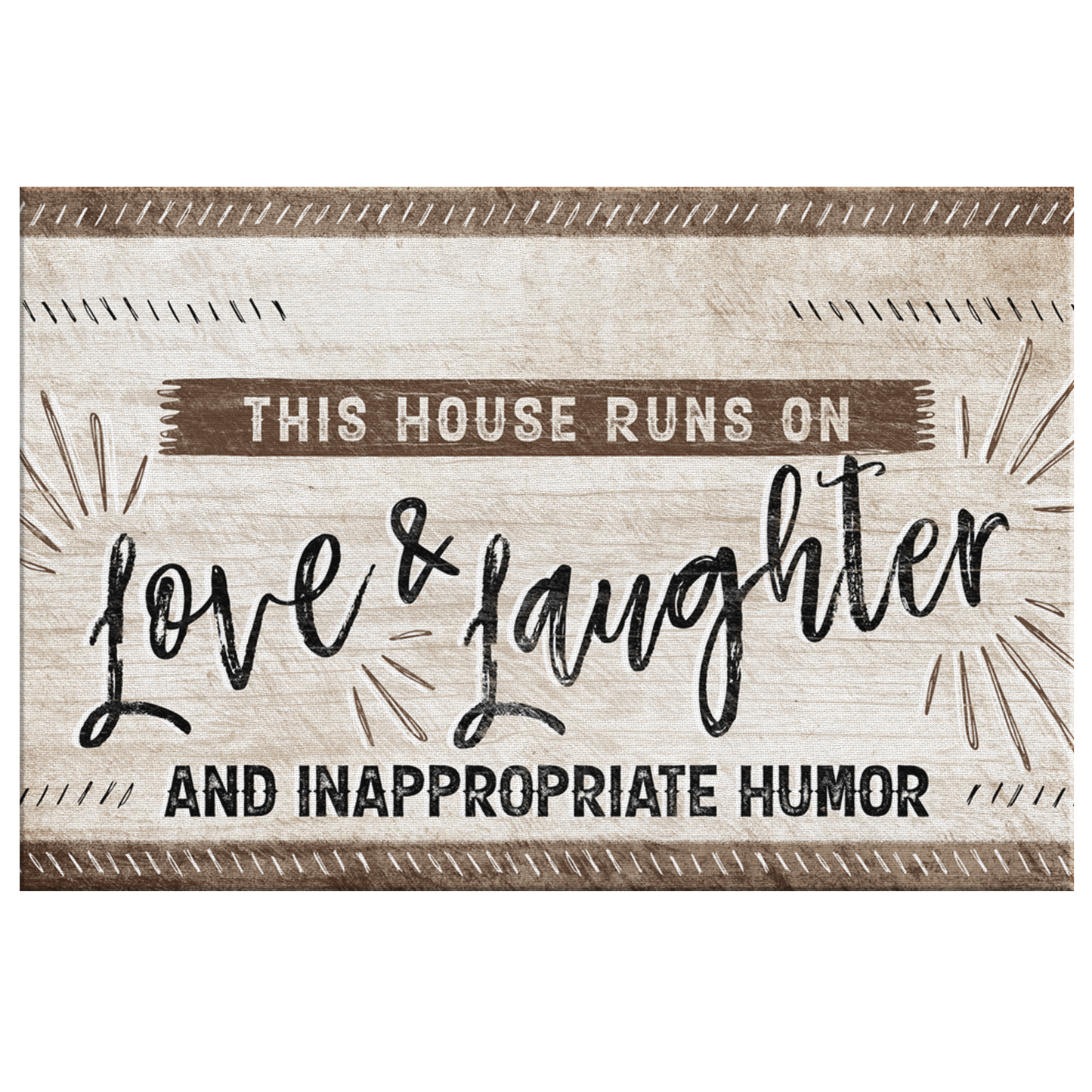 Personalized "This House Runs On Love & Laughter" Premium Canvas