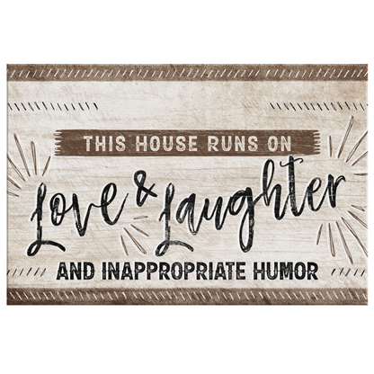 Personalized "This House Runs On Love & Laughter" Premium Canvas