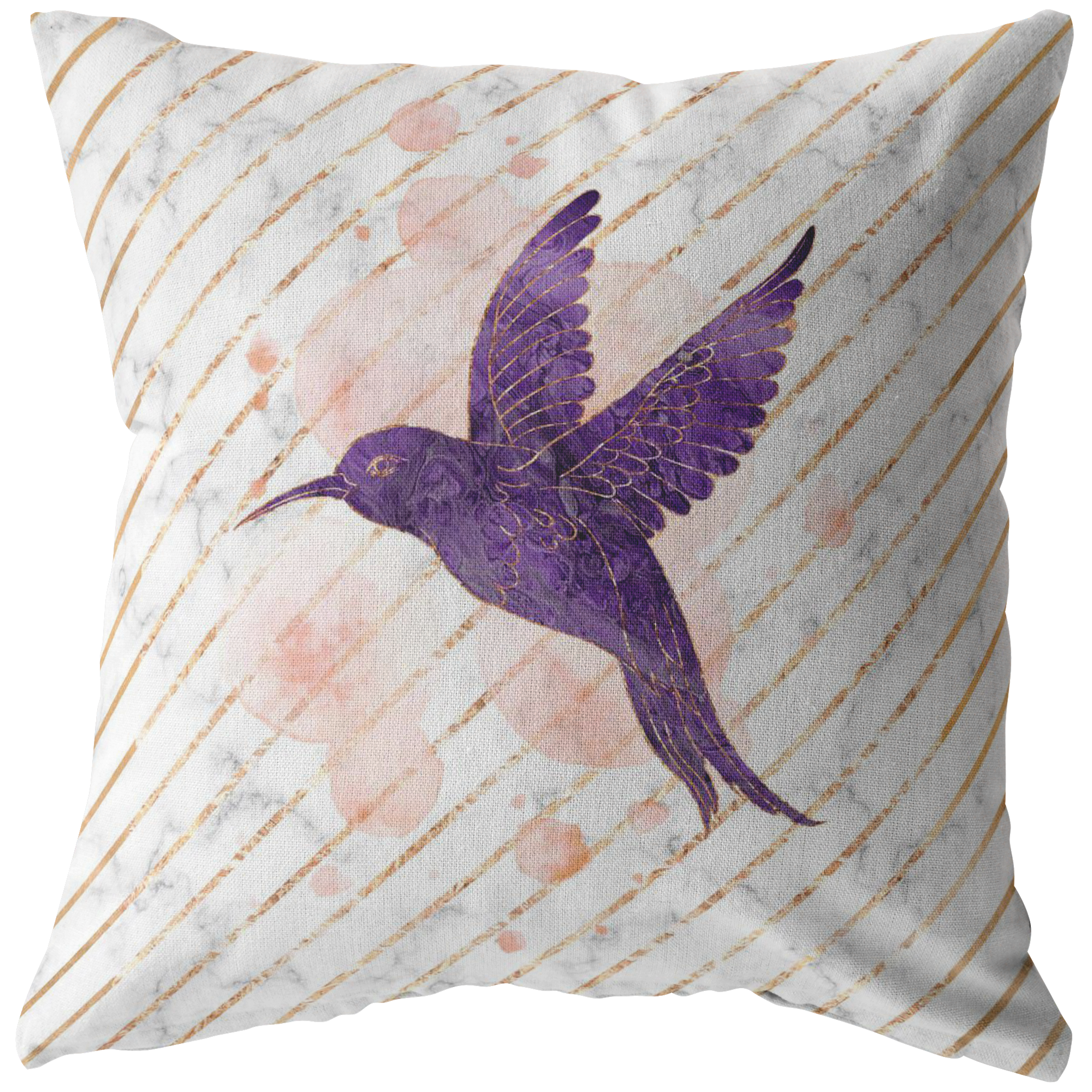 "Purple HummingBird" Pillow
