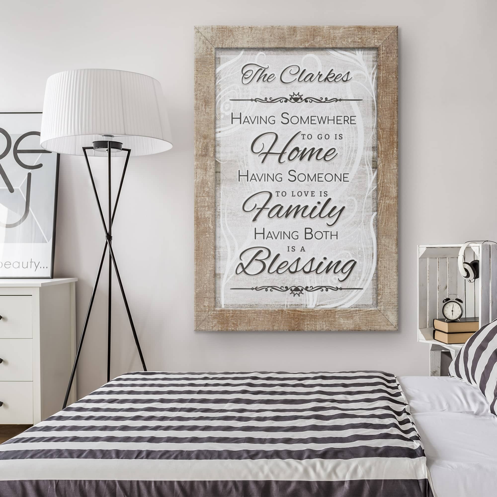 Personalized "Having Somewhere To Go Is Home" Premium Canvas Wall Art v2