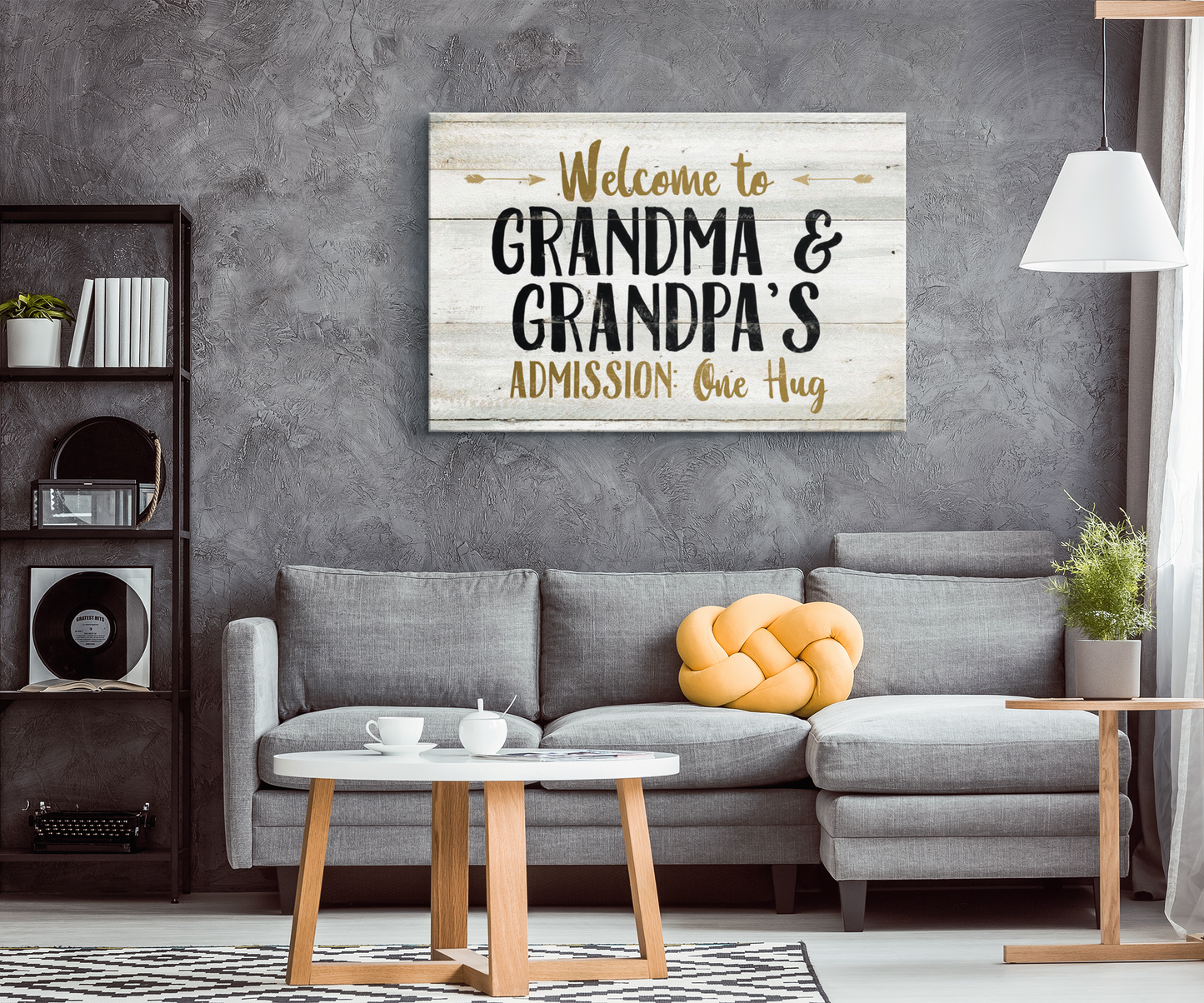 "Welcome to Grandma And Grandpa's" Premium Canvas