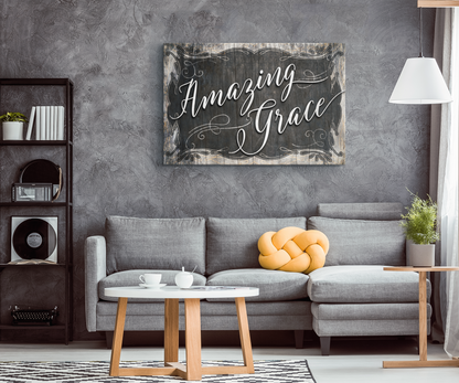 "Amazing Grace" Premium Rustic Canvas