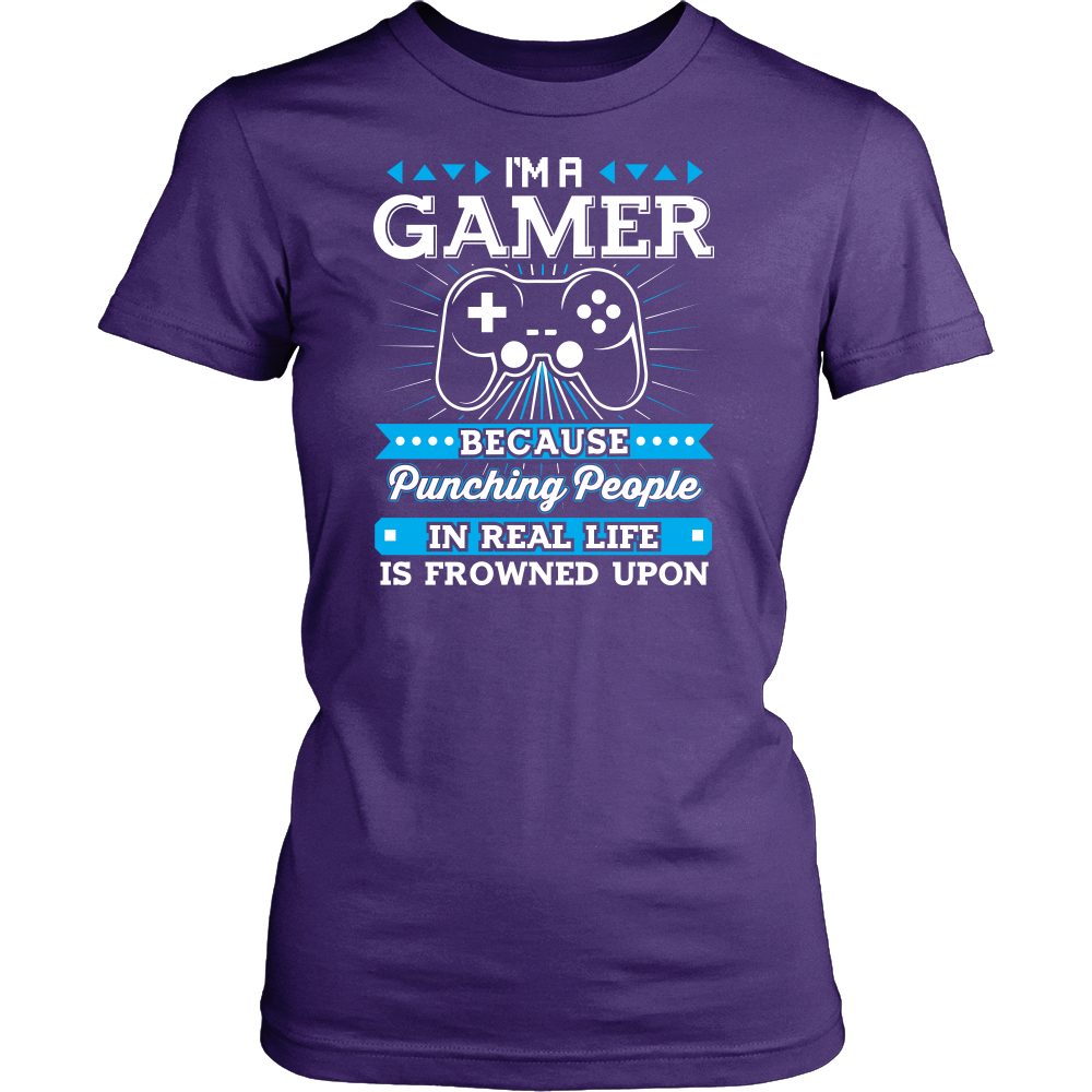  I'm A Gamer In Real Life Is Frowned Upon Gamer Gift T-Shirt :  Clothing, Shoes & Jewelry